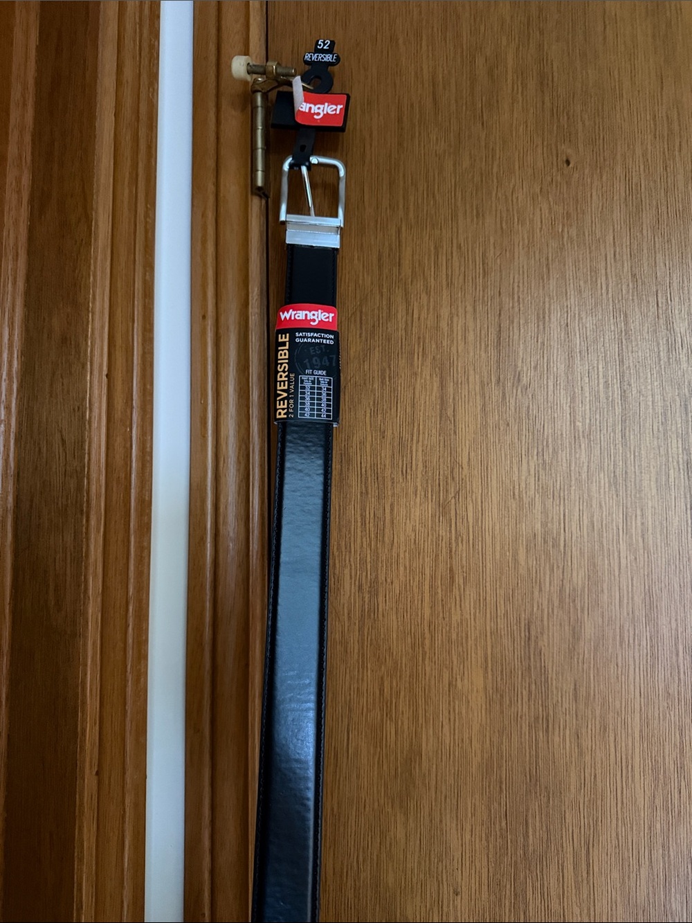 Wrangler Black Reversible Belt with Silver Buckle